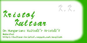 kristof kultsar business card